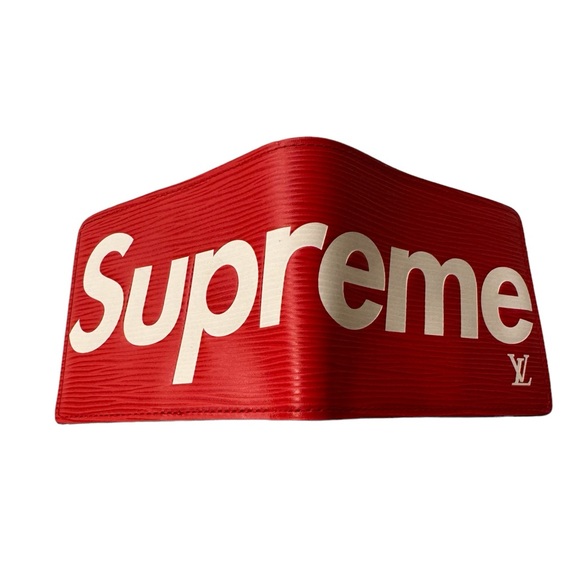 Rare Louis Vuitton x Supreme Slender Red Epi Leather Wallet w/ Dust Bag and Box - Picture 3 of 12